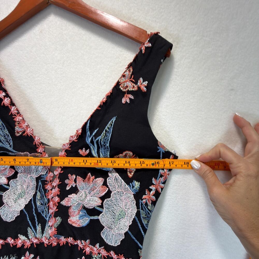 Marchesa Notte Black Embroidered Butterfly Gown Mermaid Formal Dress - Picture 5 of 12